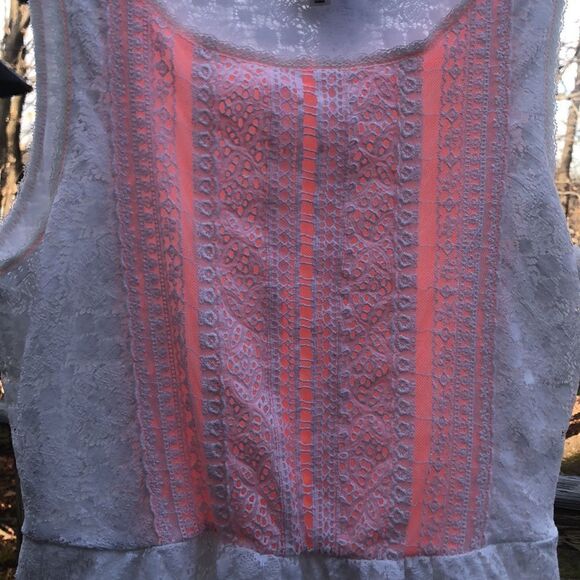 ANTHROPOLOGY One September Small Lace Peplum Sleeveless Top. Preworn, Used - Picture 5 of 16